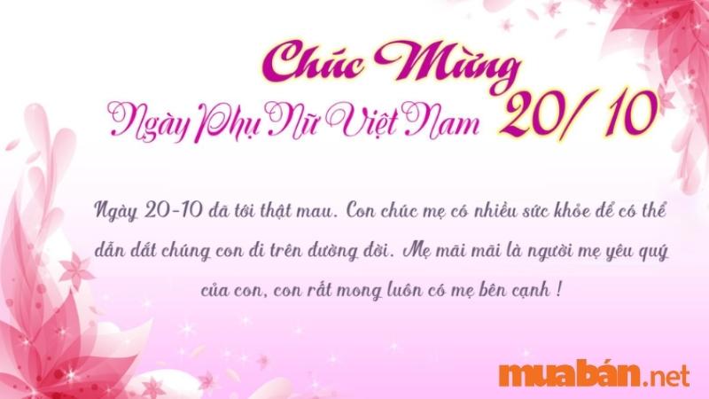 Lời chúc 20/10 cho mẹ sẽ là món quà tinh thần vô cùng quý giá