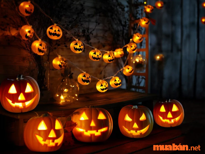 Ý tưởng trang trí Halloween bằng bí ngô và đèn LED ấn tượng
