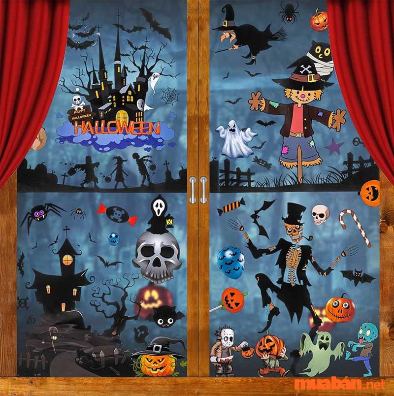 Một vài mẫu decal trang trí Halloween dễ thương