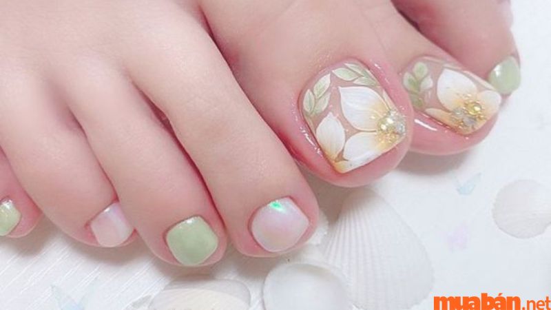 mẫu nail chân đẹp, nhã nhặn dành cho các cô nàng văn phòng - Mẫu 3