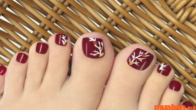 Mẫu vẽ móng nail chân đẹp, thịnh hành - Mẫu 4