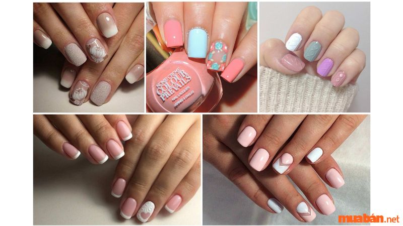 Mẫu nail đẹp nhẹ nhàng cho da ngăm