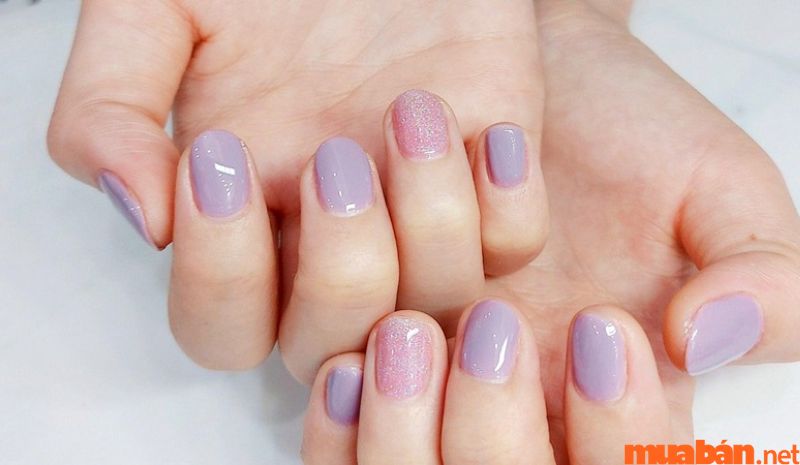 Mẫu nail sơn thạch với màu tím quyến rũ