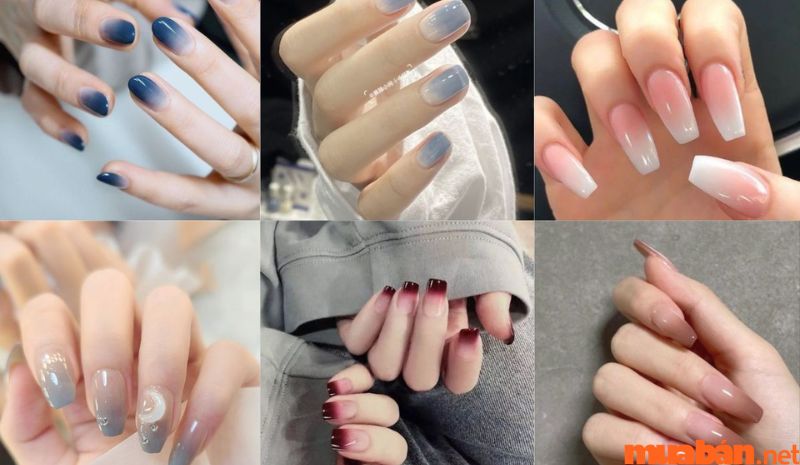 Mẫu nail sơn thạch đẹp màu Ombre ấn tượng