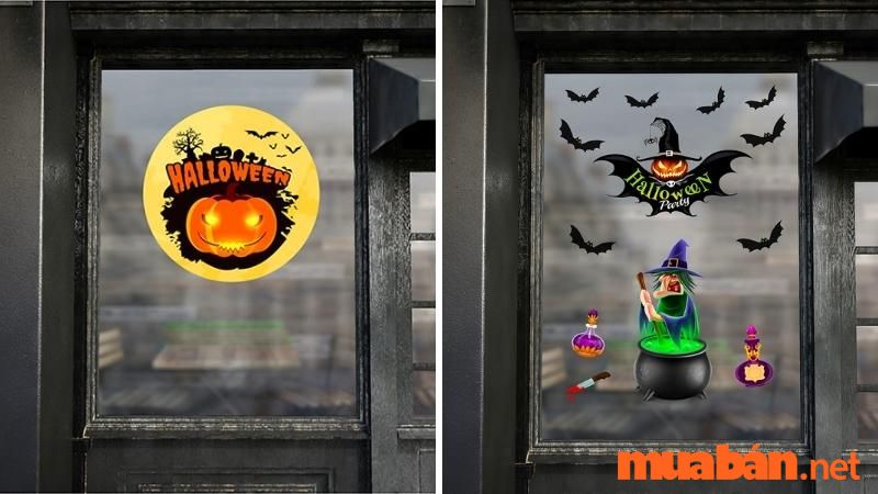 Trang trí Halloween bằng decal dán cửa kính