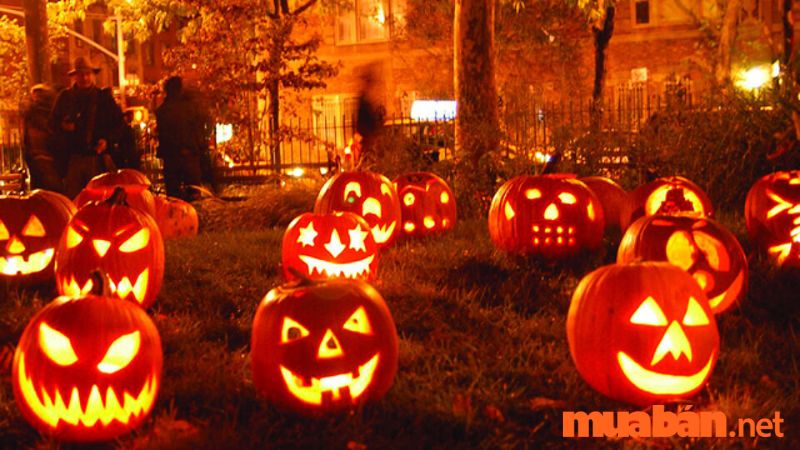Trang trí Halloween kinh dị bằng bí ngô là một trong những phong cách phổ biến hiện nay