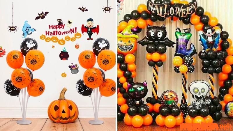 Trang trí Halloween mầm non bằng bóng bay 1