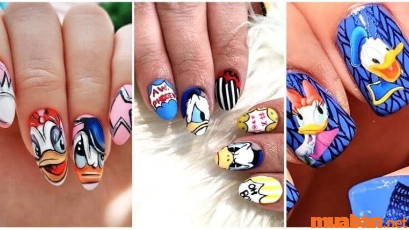 Nail hoạt hình Donald Duck nghệ thuật độc đáo