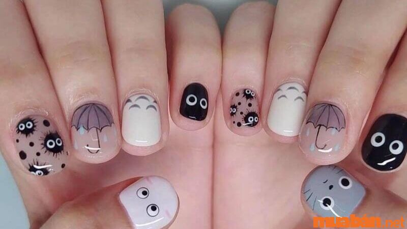 Nail hoạt hình Totoro nhẹ nhàng và đơn giản