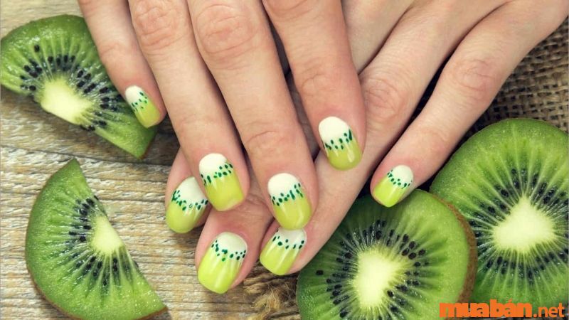 Nail hoạt hình kiwi đẹp mắt