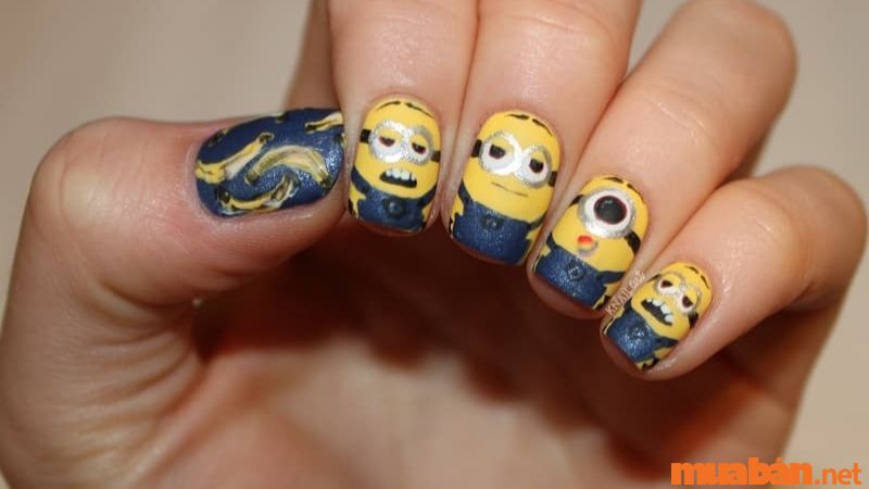 Nail hoạt hình Minion phong cách nghệ thuật