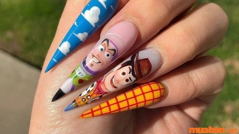 Mẫu nail hoạt hình Toy Store họa tiết cực kỳ tỉ mỉ