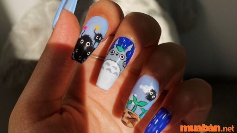 Nail hoạt hình Totoro sáng tạo và độc đáo