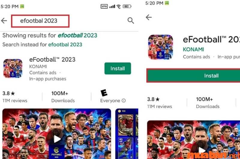 Cách tải eFootball trên điện thoại Android