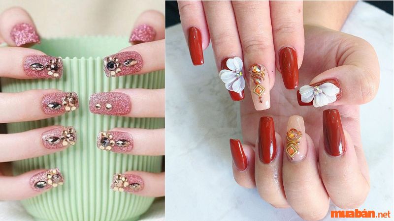 Mẫu nail hoa nhẹ nhàng