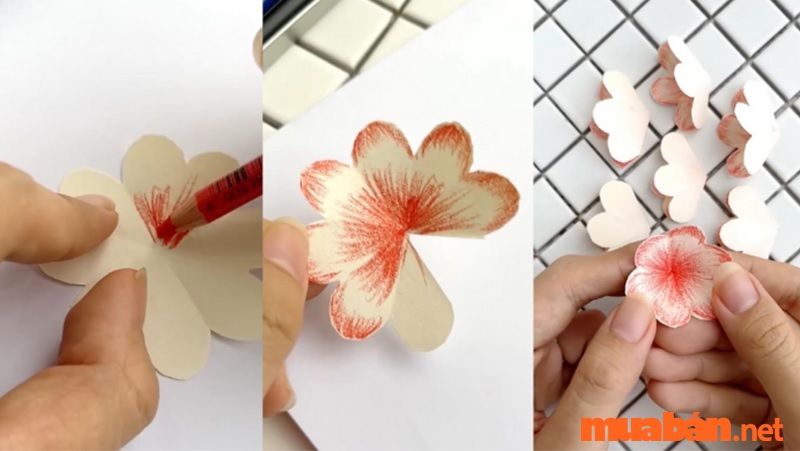 Bạn có thể vẽ và cắt hình bông hoa lên giấy màu hoặc giấy trắng theo sở thích