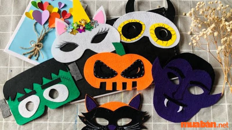 Một số mẫu trang trí mặt nạ Halloween bằng vải nỉ ấn tượng