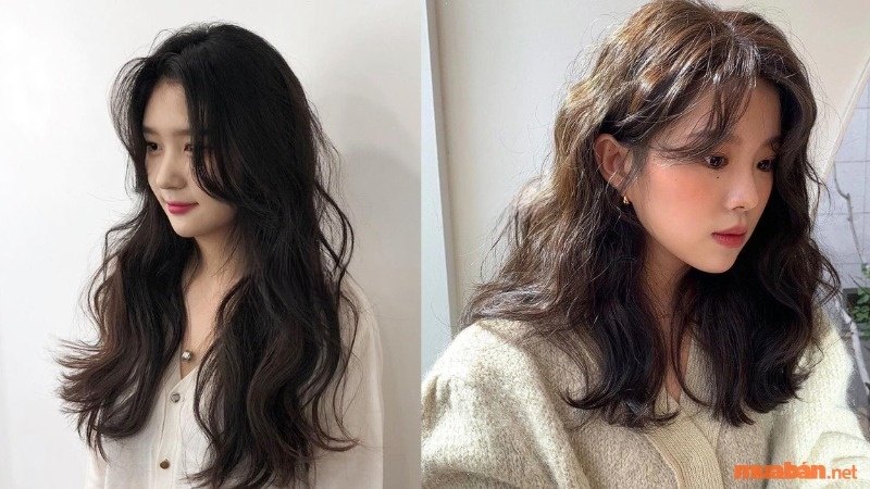 Tóc layer nữ dài xoăn nhẹ Hàn Quốc