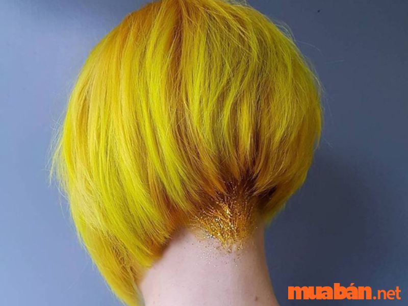 Kiểu tóc màu vàng chanh Blonde Angled Bob 2
