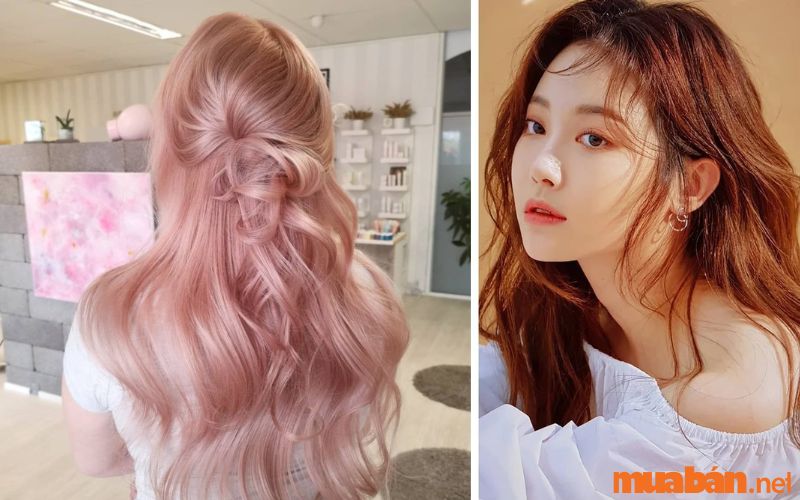 Màu hồng đào sáng cần tẩy tóc để nhuộm