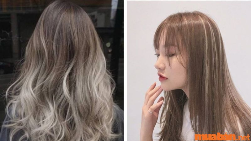 Màu nâu tây highlight xám tro cho nàng yêu thích sự phá cách