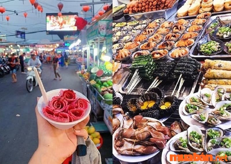 Khu chợ Grand World Phú Quốc rất đa dạng các quầy hàng