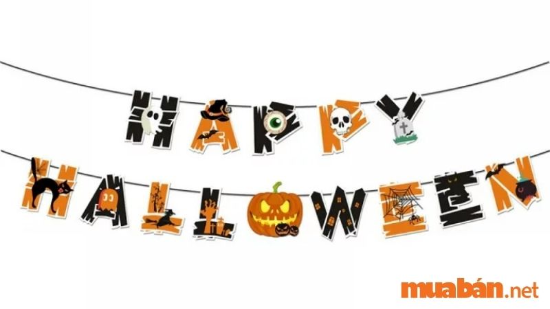 Dòng chữ Happy Halloween đầy ngộ nghĩnh