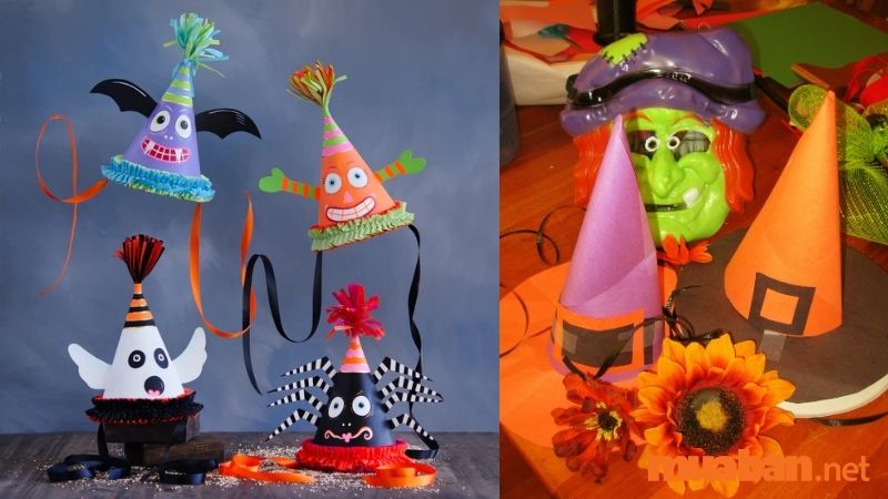 Những mẫu nón độc đáo trang trí Halloween bằng giấy