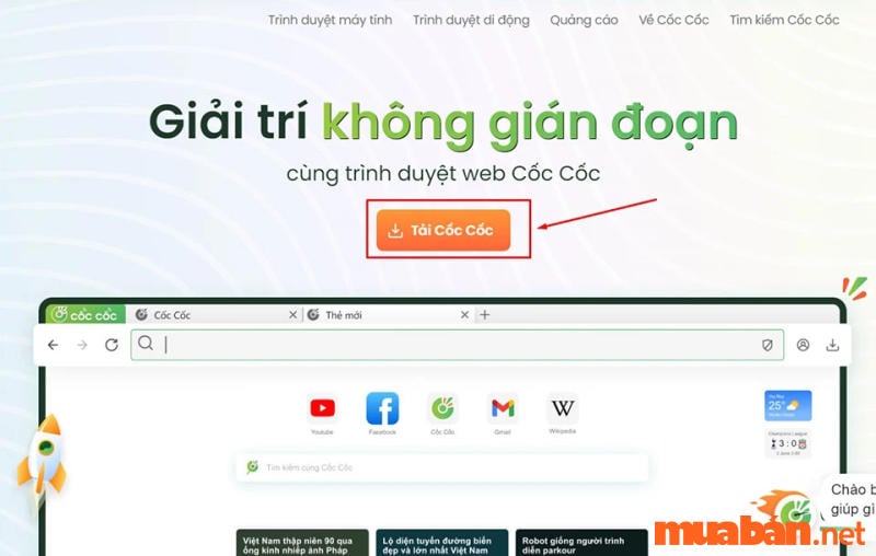 Tải và cài đặt trình duyệt Cốc Cốc trên máy tính