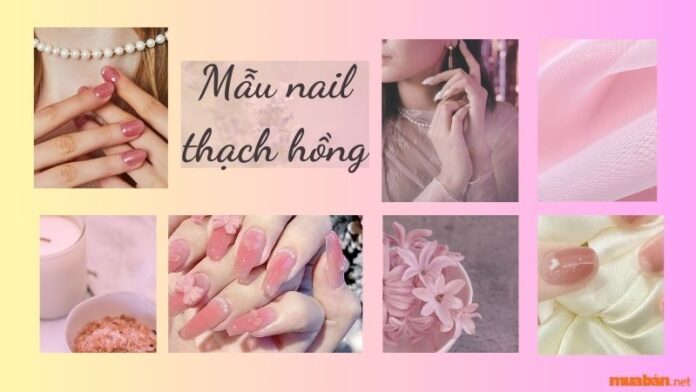 Mẫu nail thạch hồng trendy