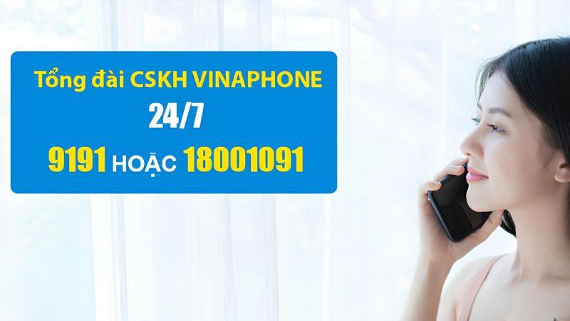 Số tổng đài Vinaphone 9191 hỗ trợ, tư vấn khách hàng trong nước (Ảnh: Sưu tầm)