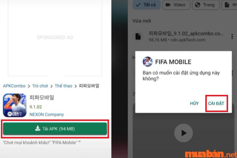 Nhập vào thanh tìm kiếm tên game FIFA Mobile Hàn Quốc hoặc cuộn xuống để tìm game và tải về máy