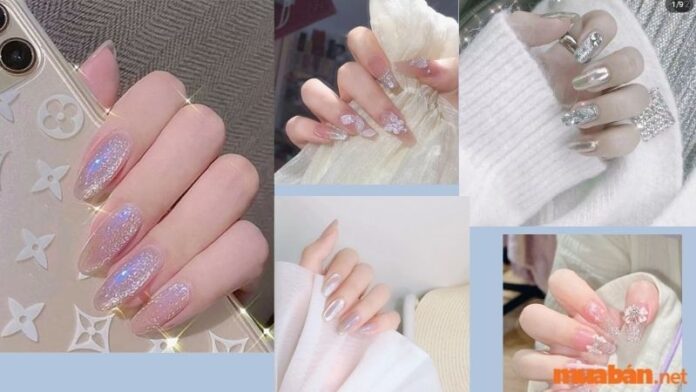 Mẫu nail trắng sang chảnh