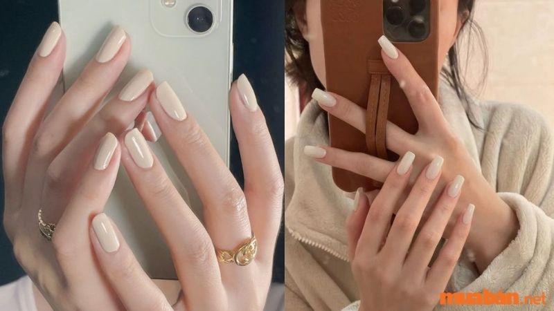 Mẫu nail trắng sữa sang chảnh 1