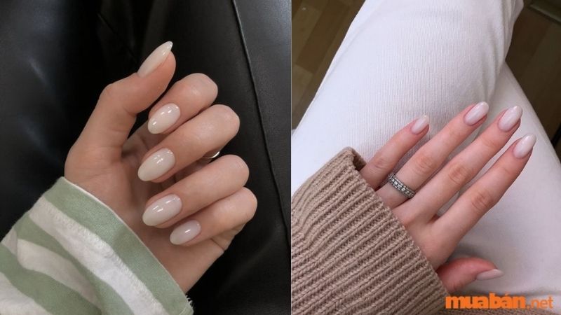 Mẫu nail trắng sữa sang chảnh 2