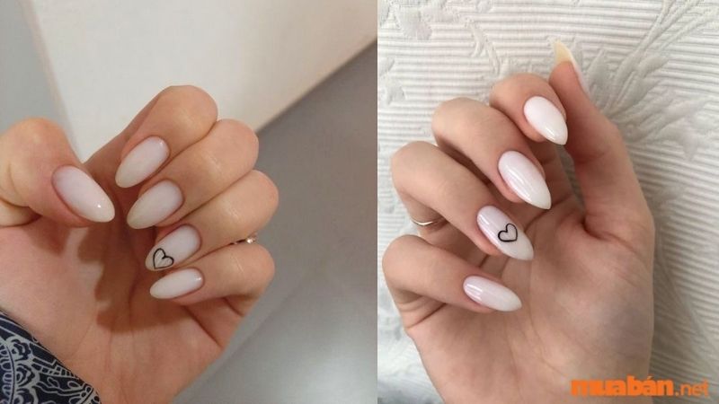 Mẫu nail trắng sữa sang chảnh 3