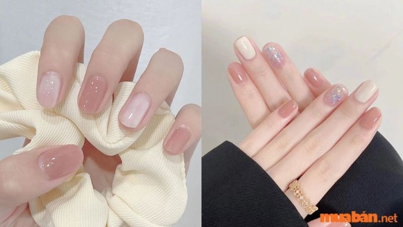 Mẫu nail trắng sang chảnh kết hợp màu hồng 1