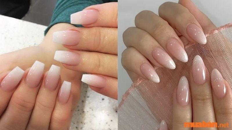 Mẫu nail trắng sang chảnh kết hợp màu hồng 3