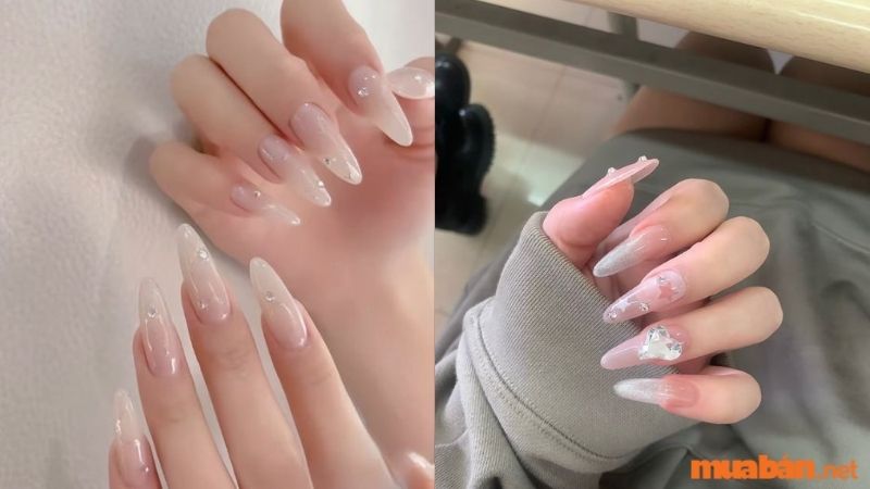 Mẫu nail trắng nhọn sang chảnh 2