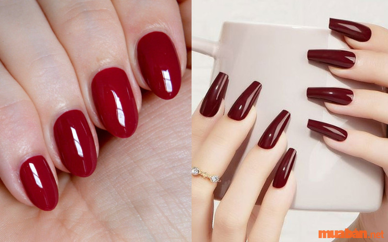 Mẫu nail màu đỏ rượu giúp làm tôn da