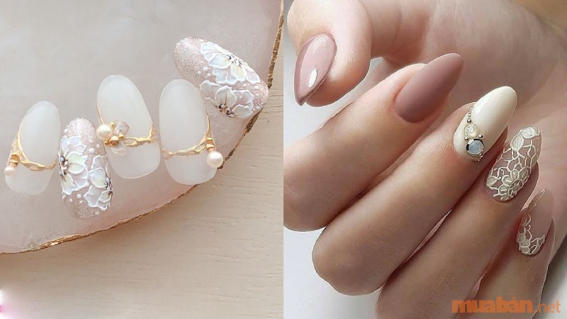 Các mẫu nail đẹp cho cô dâu mang phong cách thanh lịch | ELLE