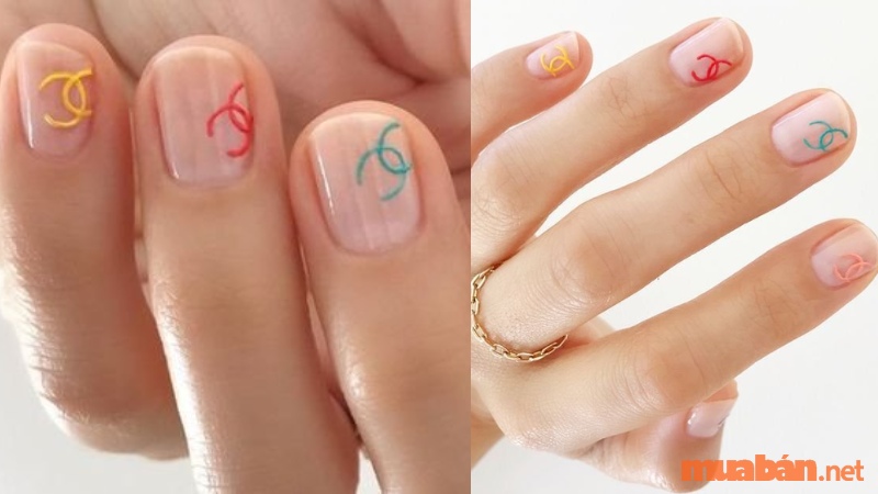 Mẫu nail chanel vẽ bằng màu sắc nổi bật (Nguồn tham khảo: Internet)