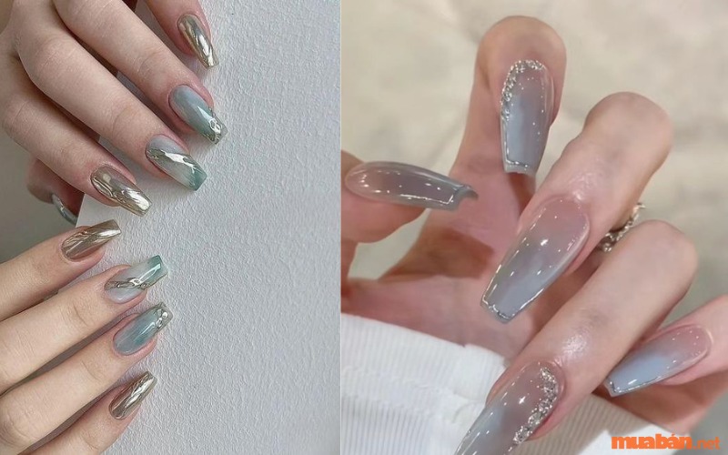 ✨ Lấp lánh ngút ngàn với mẫu nail tráng gương silver đính đá thời thượng  𝗜𝗡𝗕𝗢𝗫 hoặc 𝗚𝗢̣�... | Instagram