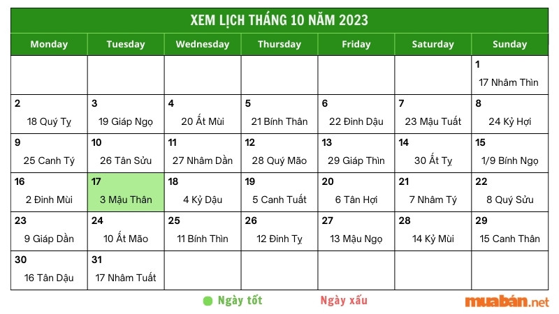 Ngày 17/10 là ngày tốt hay xấu