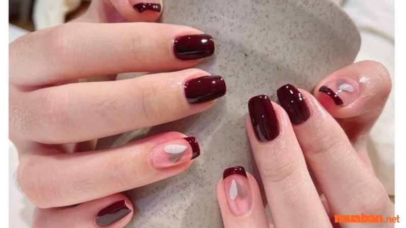 Mẫu nail đỏ đất 2