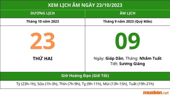 Xem ngày 23 tháng 10 năm 2023 tốt hay xấu