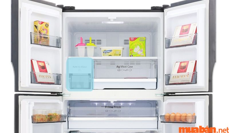 Tủ lạnh bốn cánh hoạt động một cách êm ái, không tạo ra tiếng ồn đáng kể và tiết kiệm năng lượng.