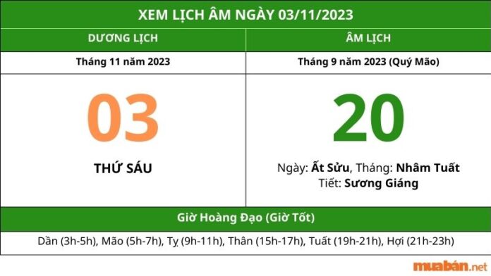 Xem ngày 3 tháng 11 năm 2023 tốt hay xấu