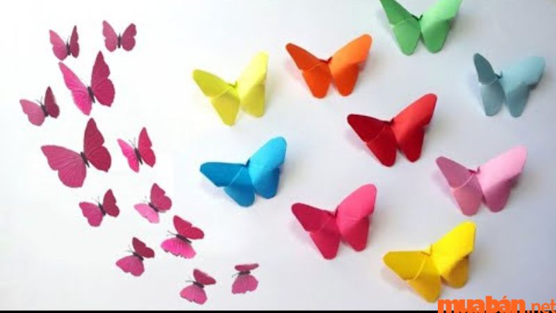 Trang trí Tết bằng giấy bằng cách làm bươm bướm