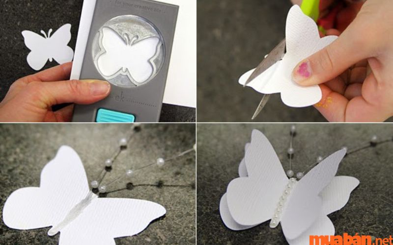 Cách thực hiện làm bươm bướm bằng giấy